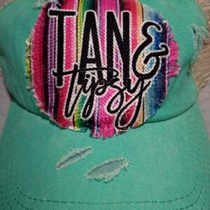 Tan & Gypsy Turquoise Patch Baseball Cap